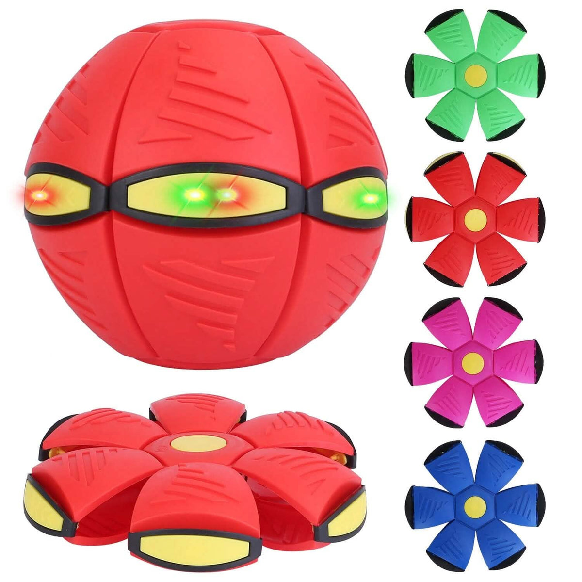 4-Pack: Flying Saucer Ball with LED Lights