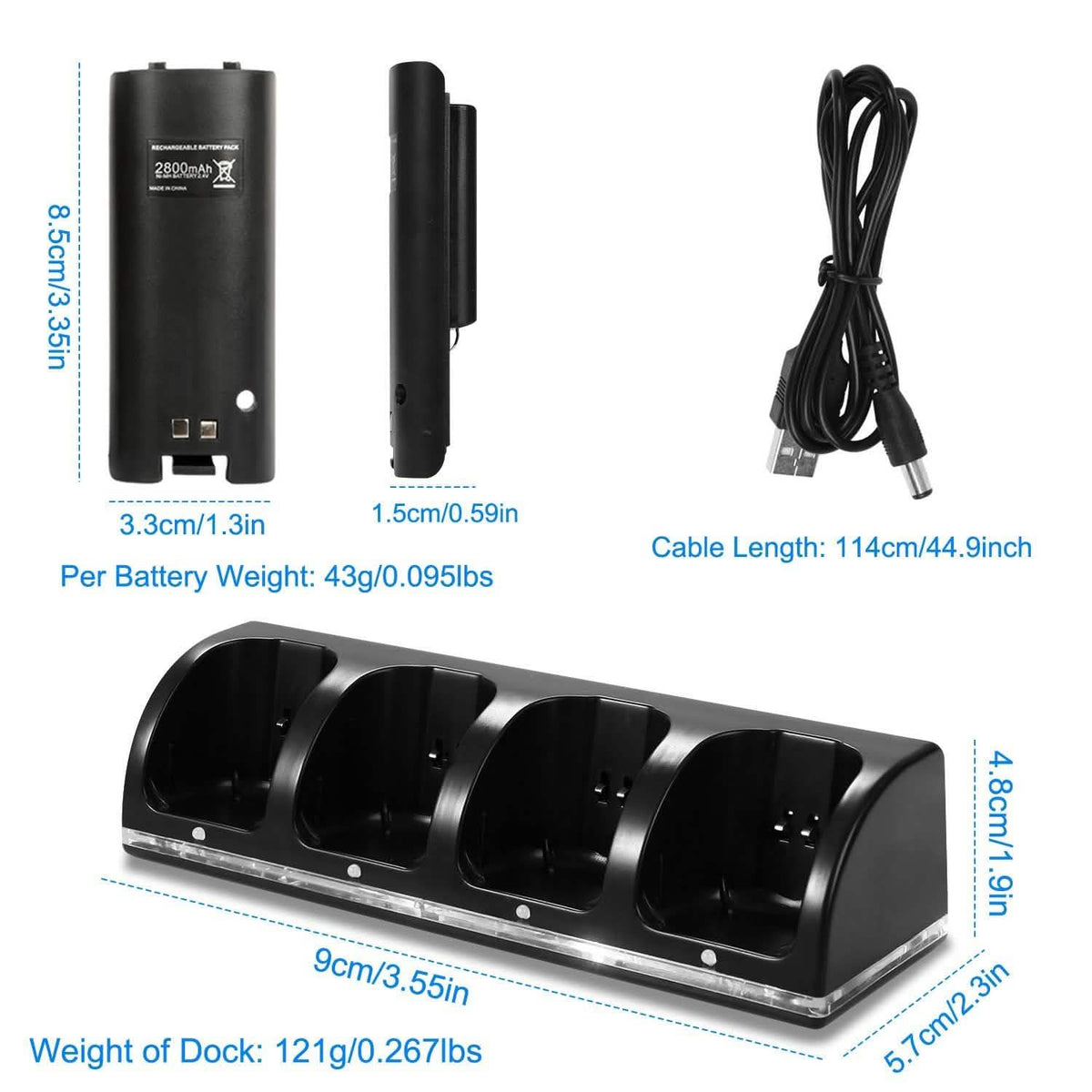 4 Remotes Charging Dock