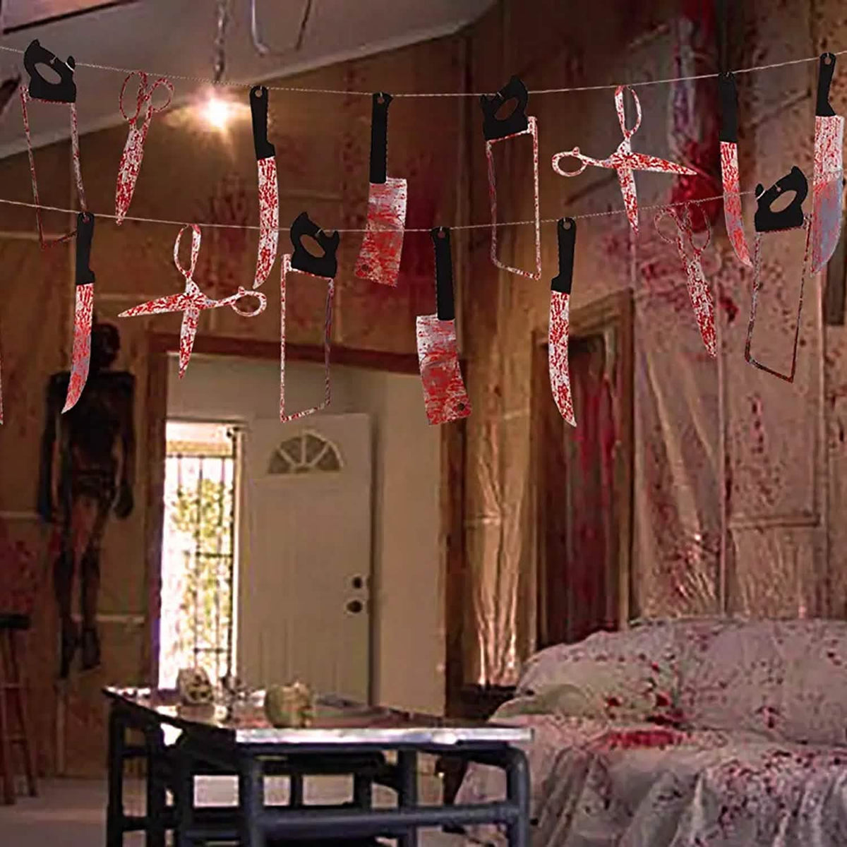 40-Pieces Set: Halloween Moon Ship Bloody Wreath Banners