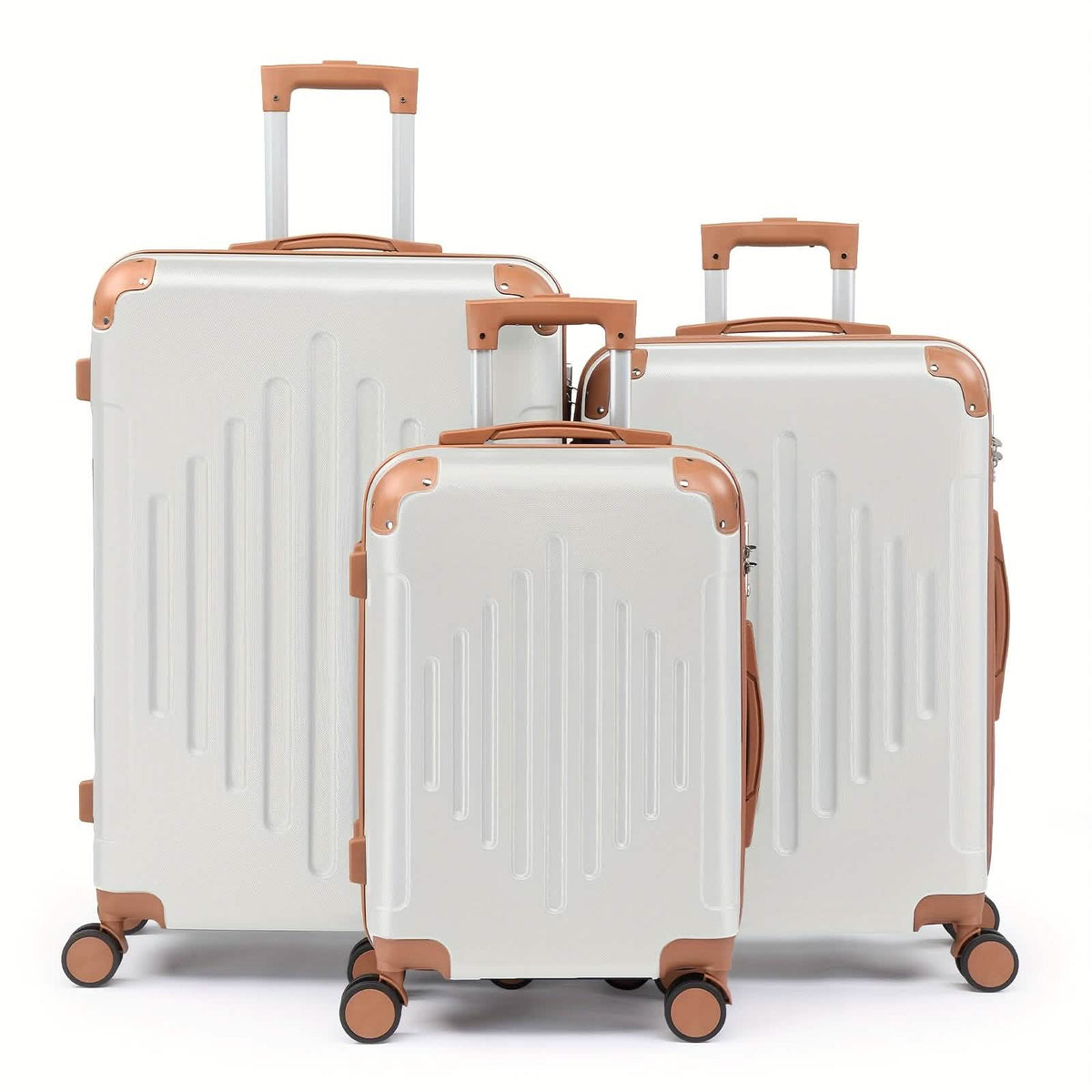 3-Piece Hard Shell Luggage Set with TSA Lock – 20/24/28 Inch 360° Spinner Wheels