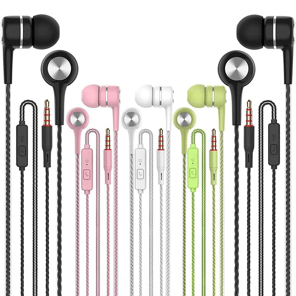 5-Pack: Earbuds Earphones with Microphone