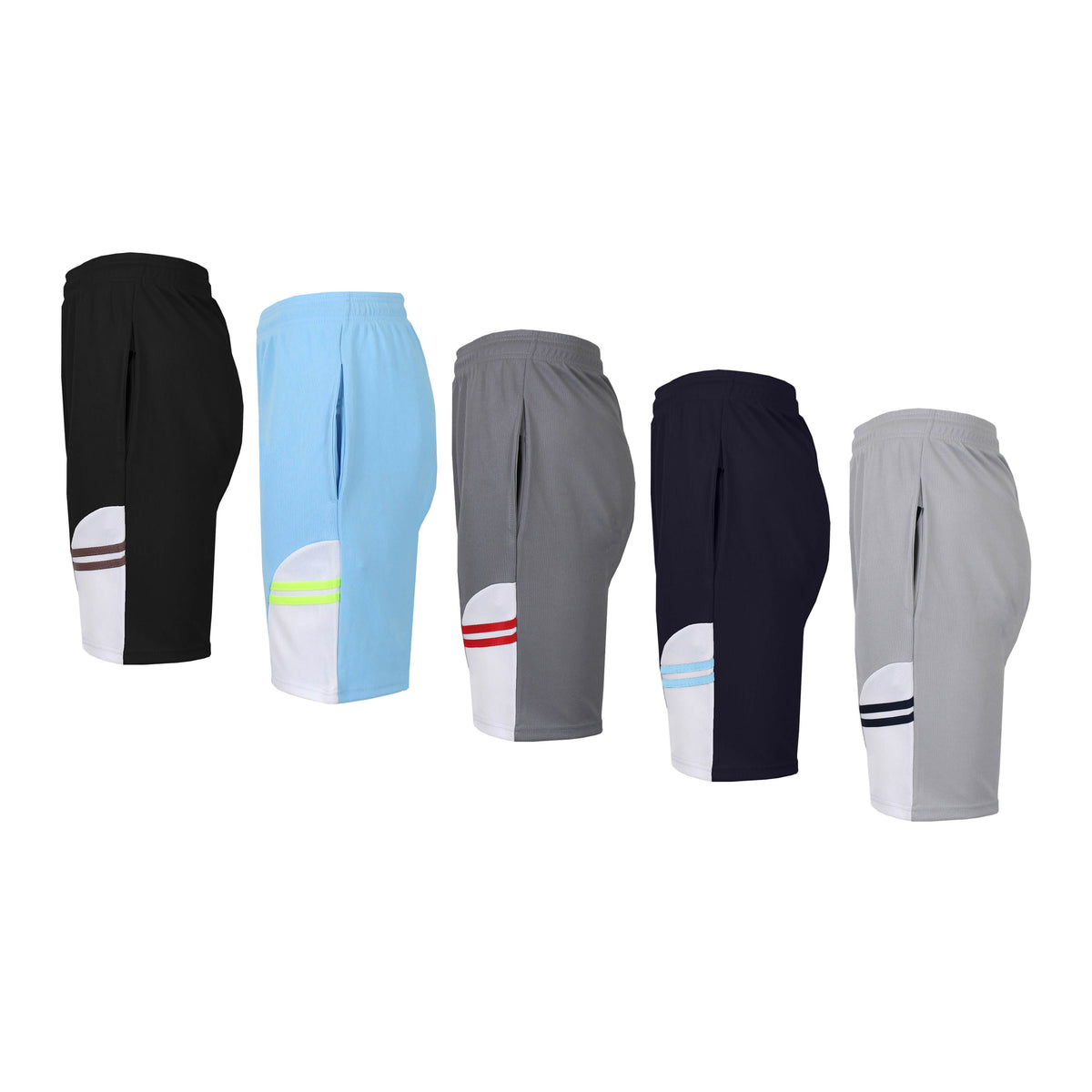 5-Pack: Men's Moisture Wicking Active Mesh Shorts