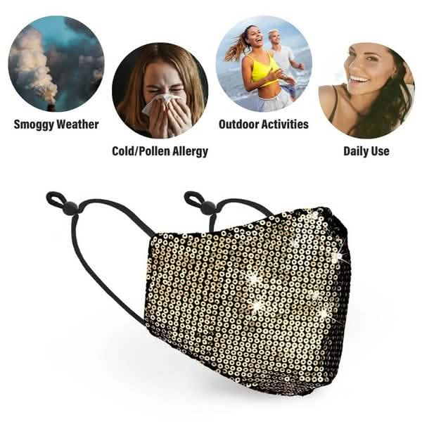 5-Pieces: Women Diamond Anti-Dust Mask