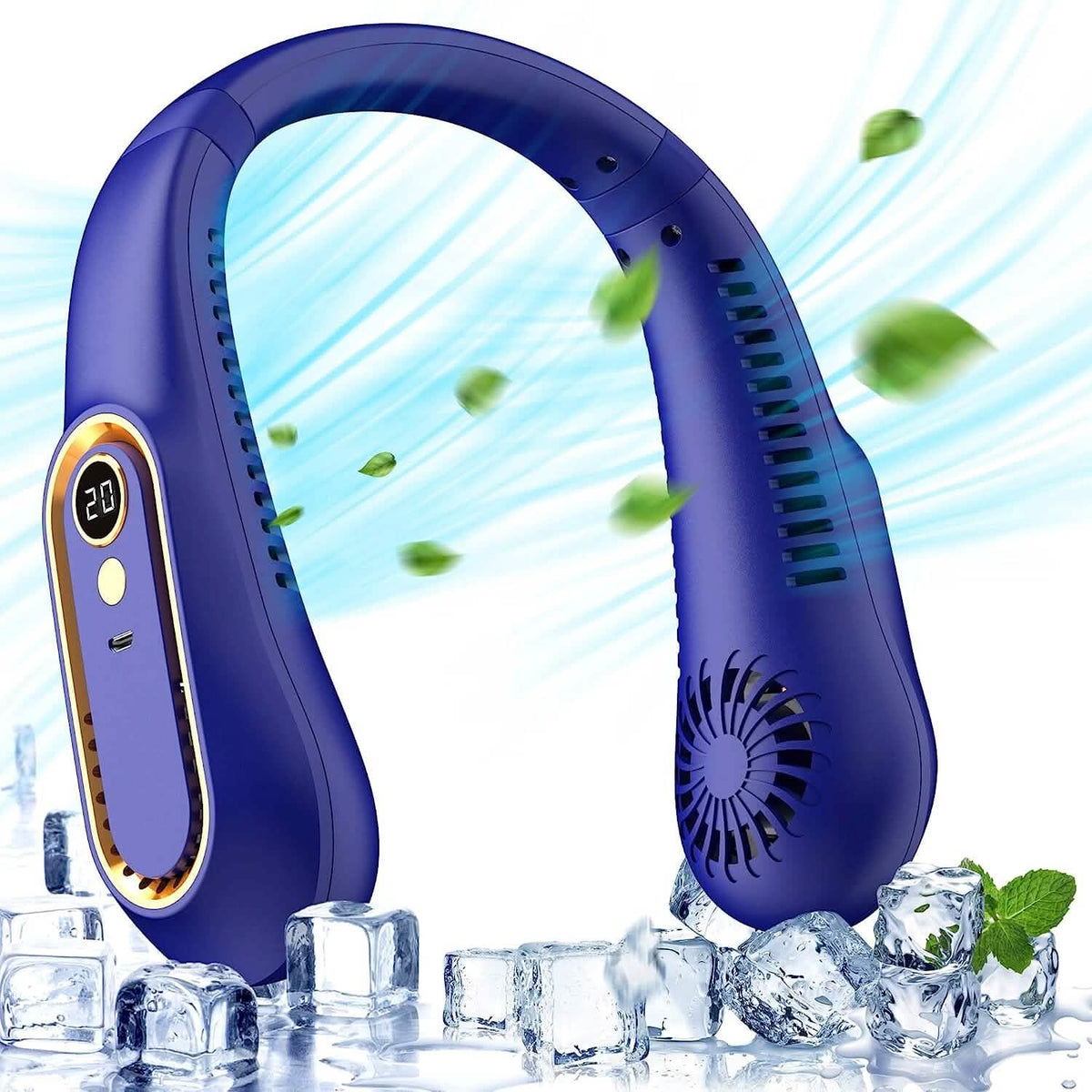 5 Speeds Adjustable USB Rechargeable Battery Powered Personal Neck Fan