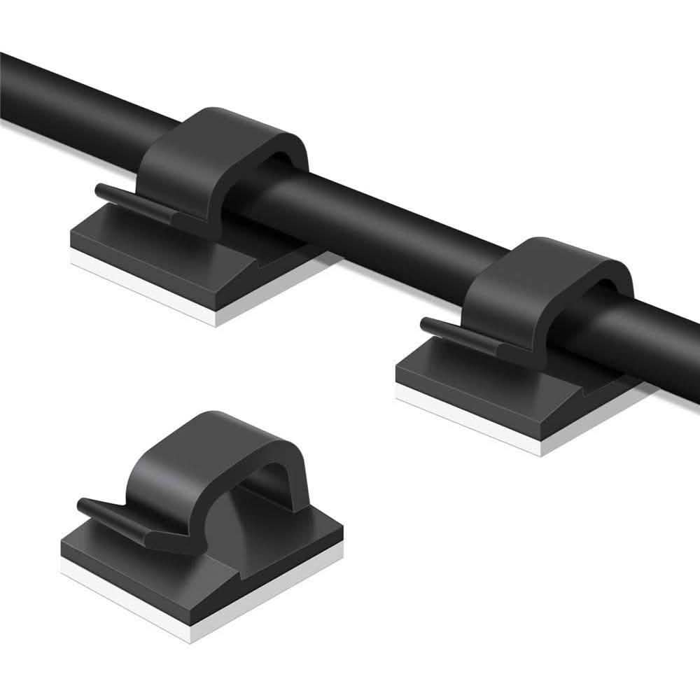 50-Pieces: Cable Clips, Adhesive Cable Organizer Cord Holder