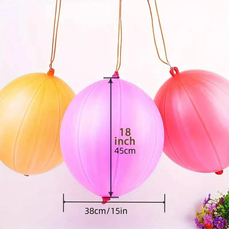 50-Pieces: Vibrant Punch Balloons Set - Heavy-Duty, Rubber-Banded, and Long-Lasting