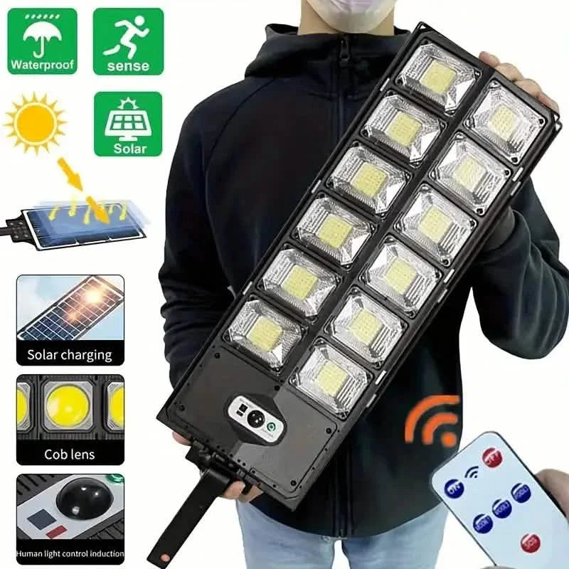 504-LED Ultra-Bright 6500K Solar Motion Sensor Street Light with Remote Control