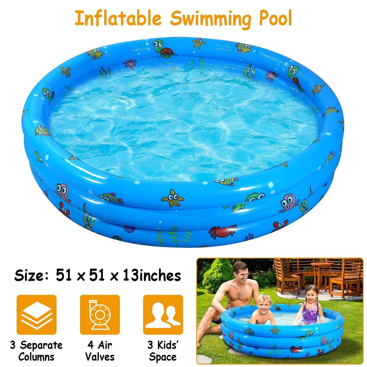 51x13" Inflatable Swimming Pool