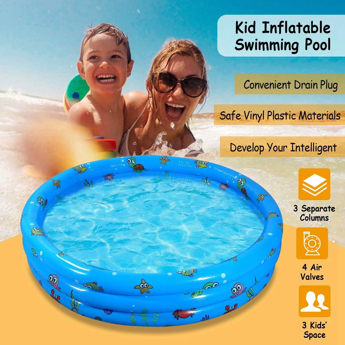 51x13" Inflatable Swimming Pool