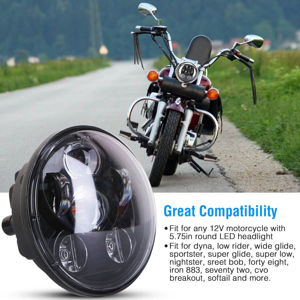 5.75-Inch LED Motorcycle Headlight