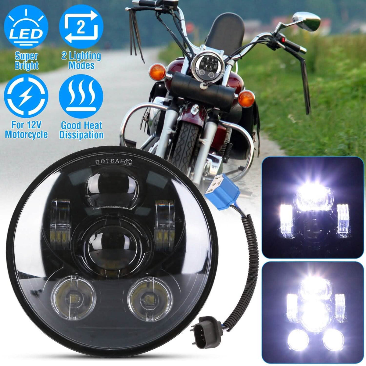 5.75-Inch LED Motorcycle Headlight
