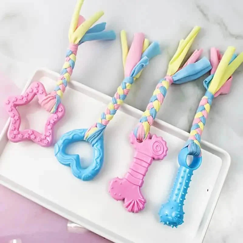 6-Pack: Puppy Teething Chew Toys with Interactive Ropes