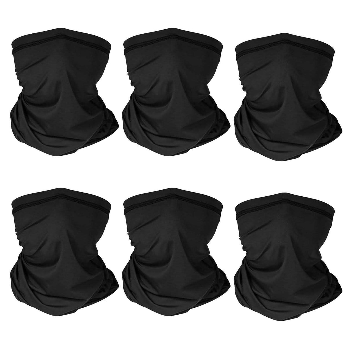 6-Pieces: Summer Neck Gaiter UV Sunscreen Protection Face Mask