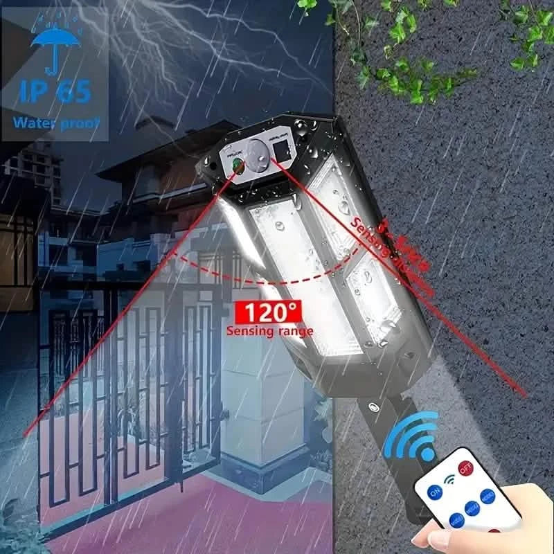 6500K Bright LED Solar Wall Light 3 Lighting Mode Light