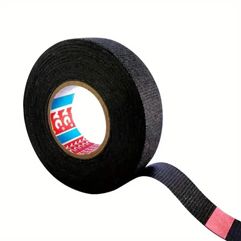 5-Meter Heat-Resistant Electrical Tape – Black Polyester for Car & Cable Management