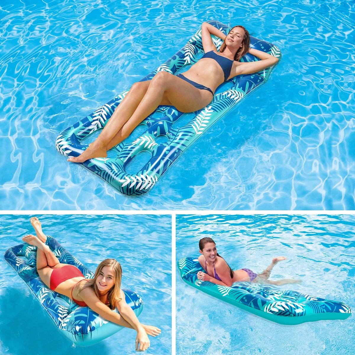 70" x 30" Inflatable Lounge Pool with Headrest