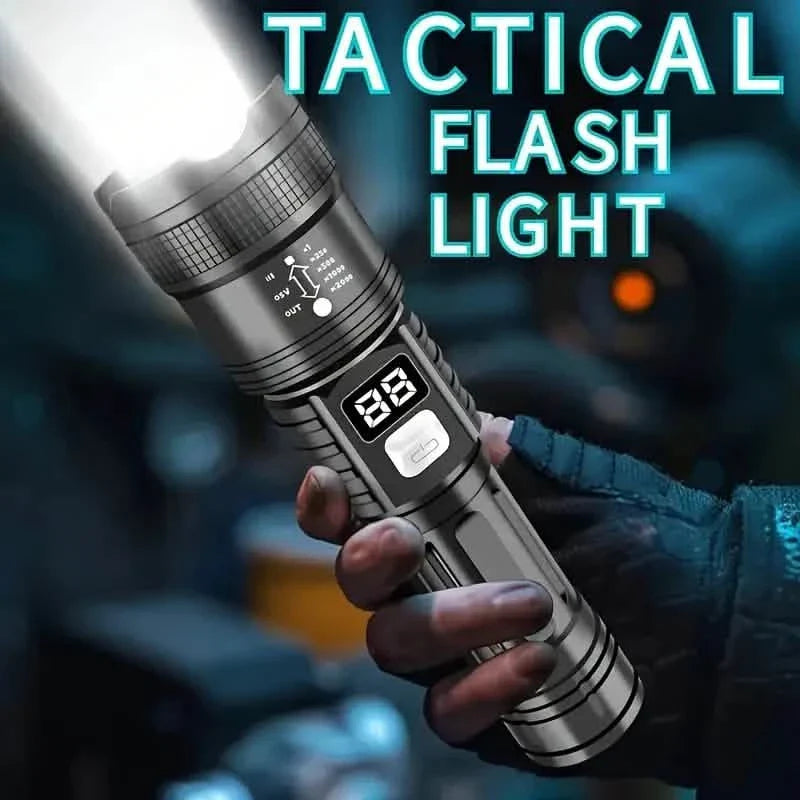 Ultra-Bright Tactical LED Flashlight – 3 Modes, USB Rechargeable, 600 Lumen, Outdoor, Hiking & Camping