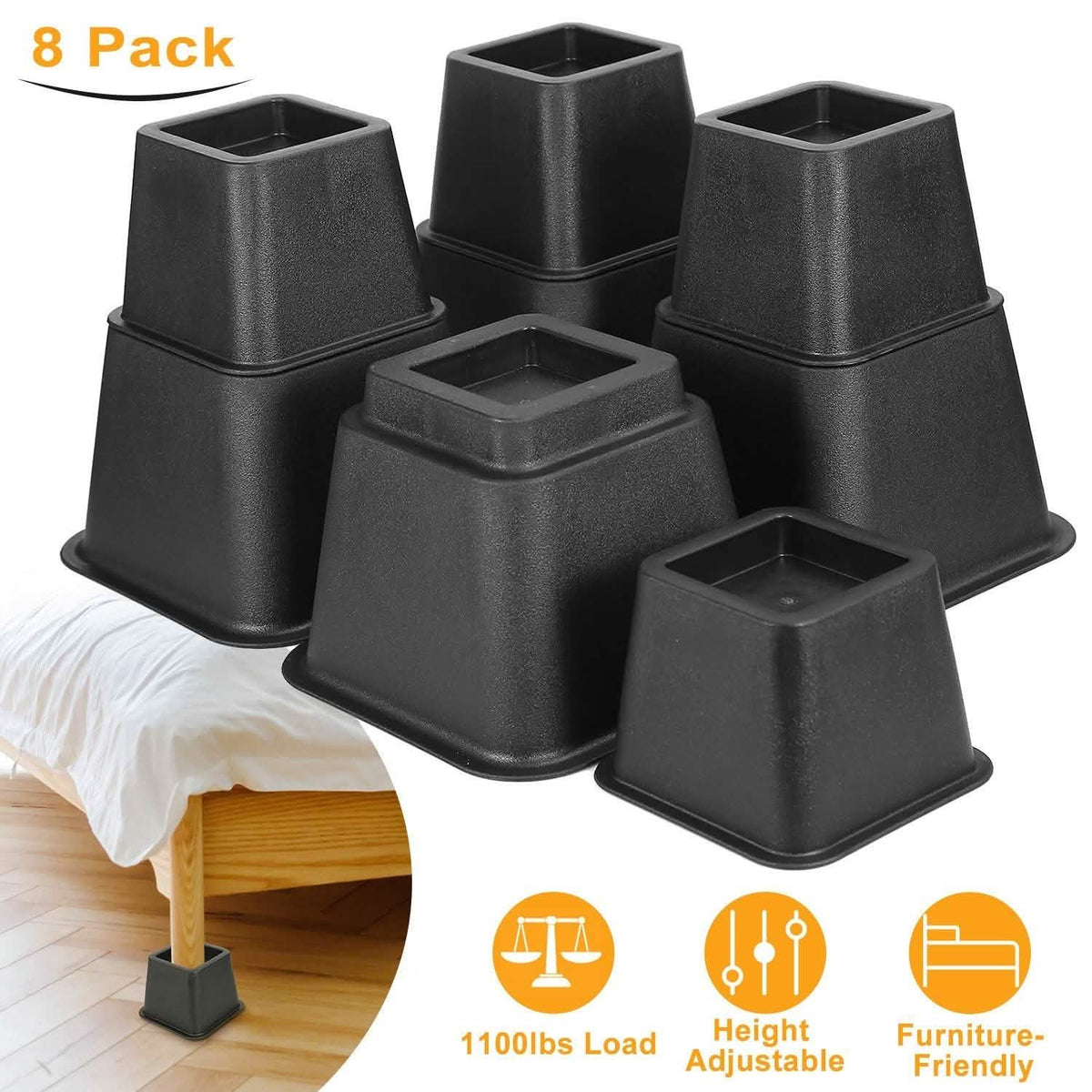 8-Pieces: Furniture Risers