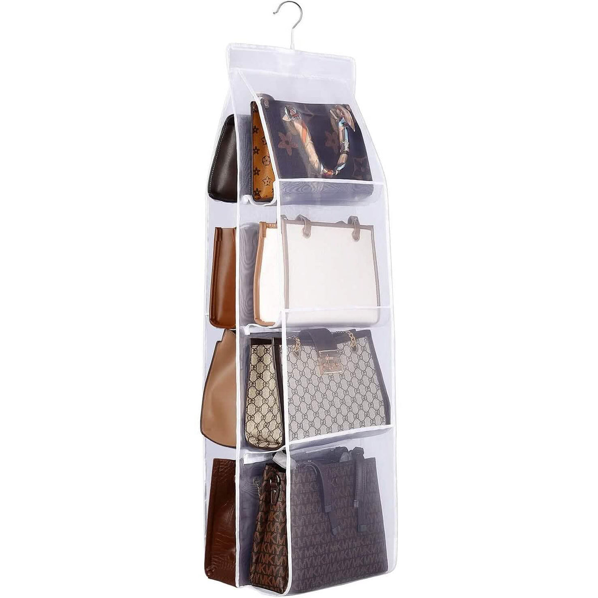 8 Pocket Hanging Purse Organizer Handbag Storage Hanger