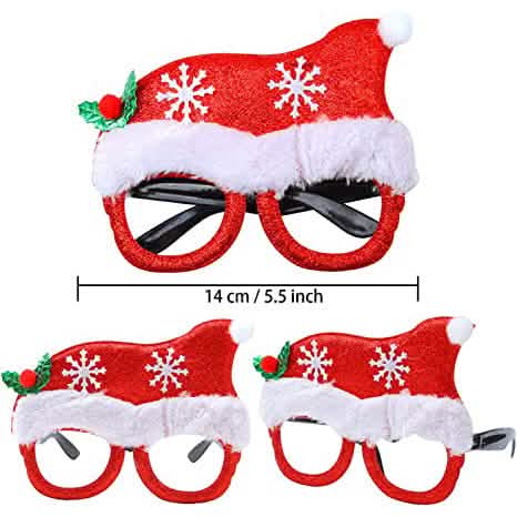 9-Pieces: Christmas Glitter Party Glasses Frame