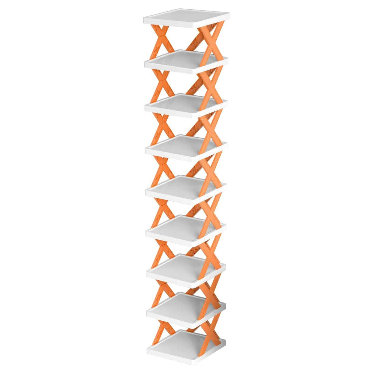9-Tier Narrow Entryway Shoe Rack Plastic Vertical Shoe Organizer