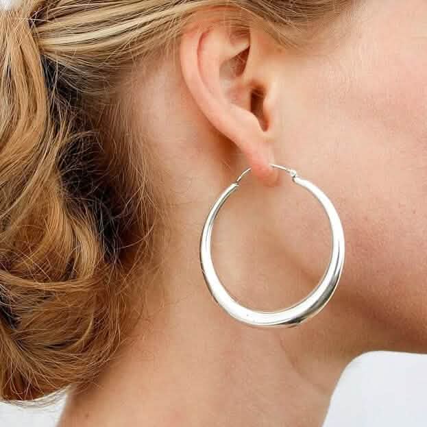 925 Sterling Silver 50mm Hoop Earrings