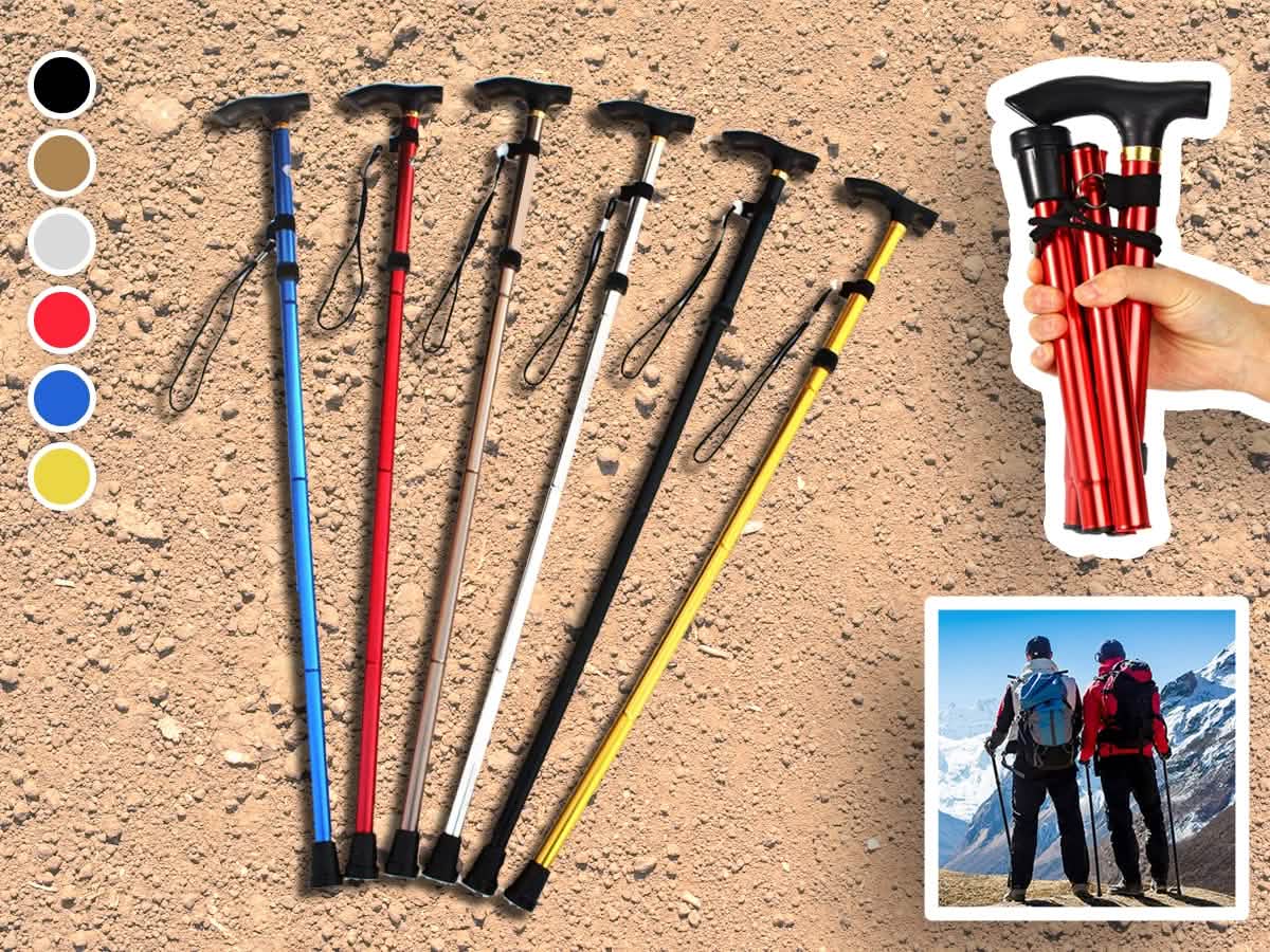 Portable Aluminum Folding Walking Travel Stick Cane