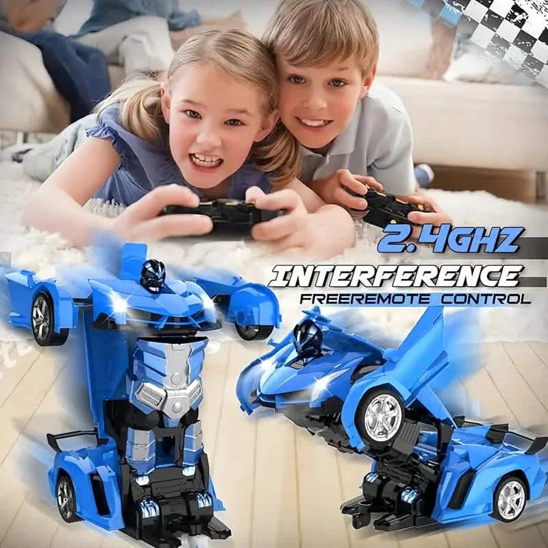 1:18 Remote Control Deformation Robot Car with LED Lights – 360° Drift, USB Rechargeable