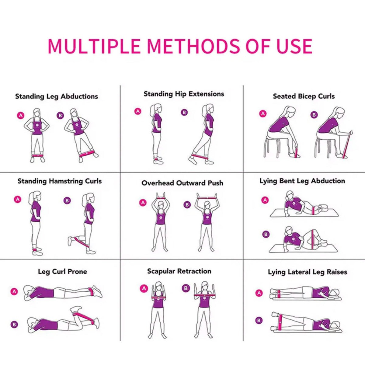 10-Pack: Precision Workout Yoga Fitness Exercise Stretching Resistance Bands Loops