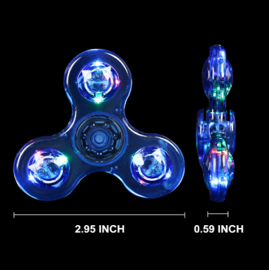 3-Pack: LED Fidget Spinner – Light Up Spin and Glow in the Dark Sensory Toy