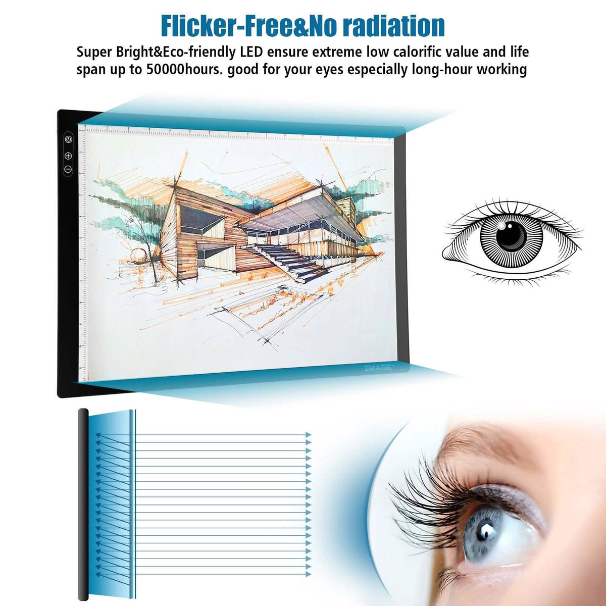 A3 Light Pad A3 LED Tracing Pad Ultra-Thin Drawing Pad Adjustable Brightness