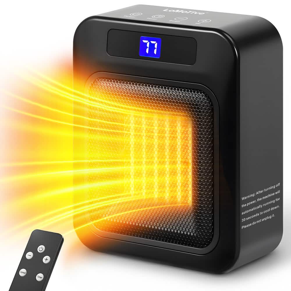 Space Heater for Indoor Use – 1500W Ceramic with Remote & Timer