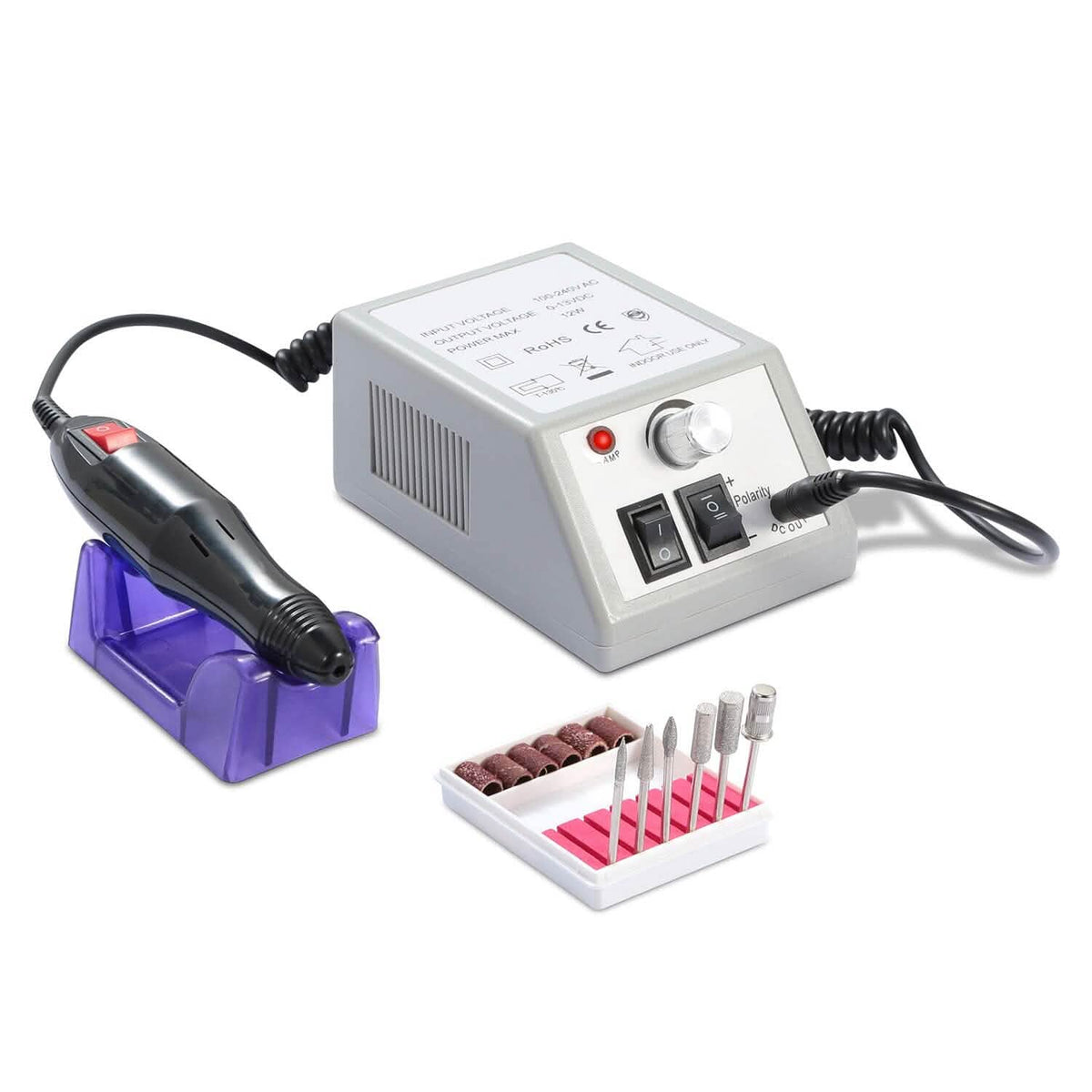 Acrylic Nail Drill Machine 20000RPM with 6 Bits Cuticle Grinder Kit