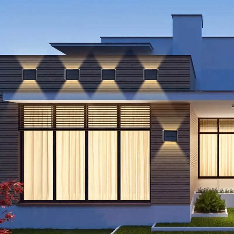 Adjustable Beam Solar Wall Sconce Outdoor Light with 140 Lumens