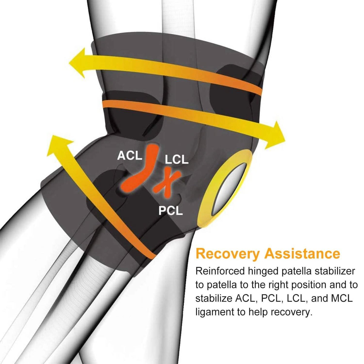 Adjustable Open Patella Compression Knee Brace