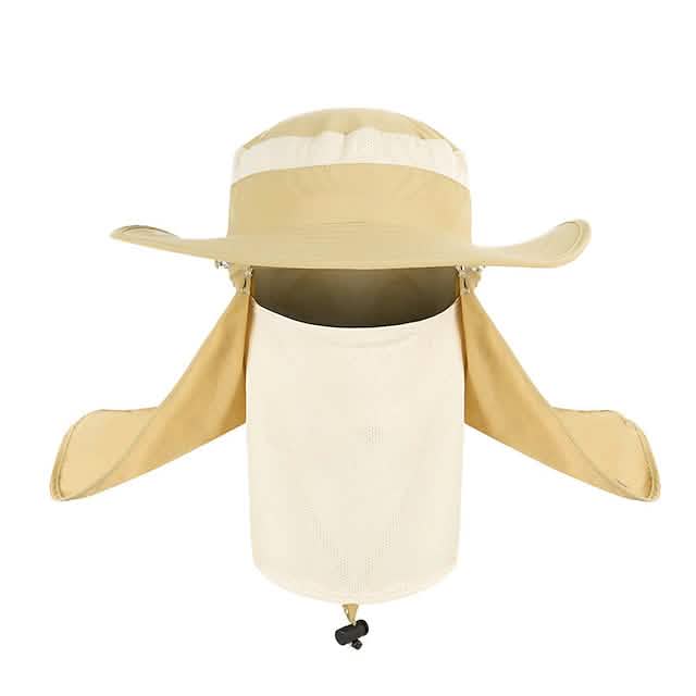 Adult Wide Brim Sun Hat with Neck Face Flap Cover