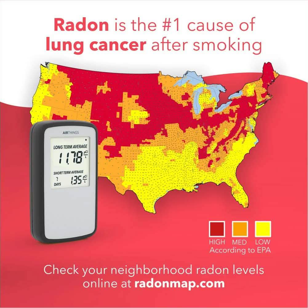 Airthings Corentium Home Radon Detector 223 Portable
