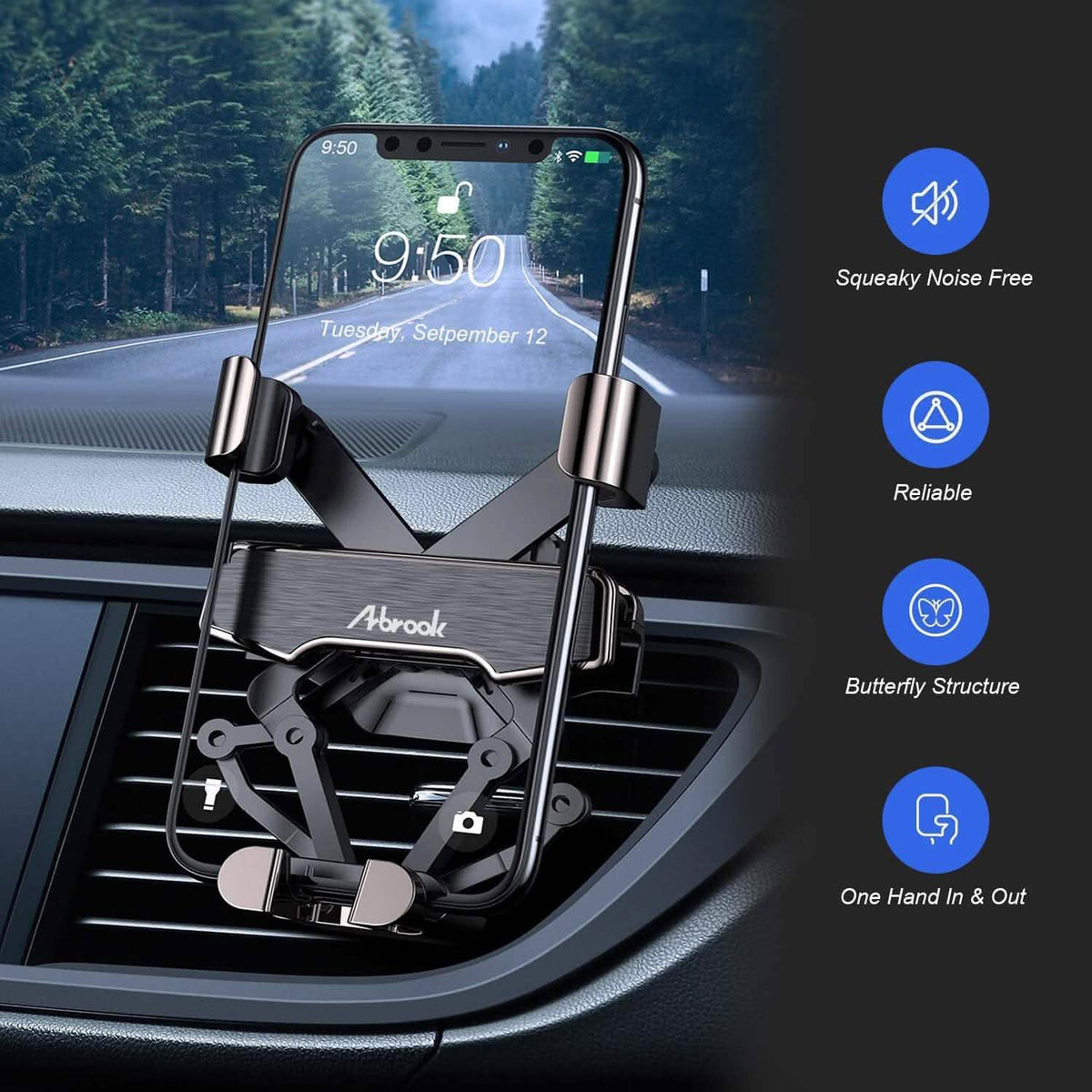 Arbrook Car Phone Mount, Gravity Air Vent Cell Phone Holder