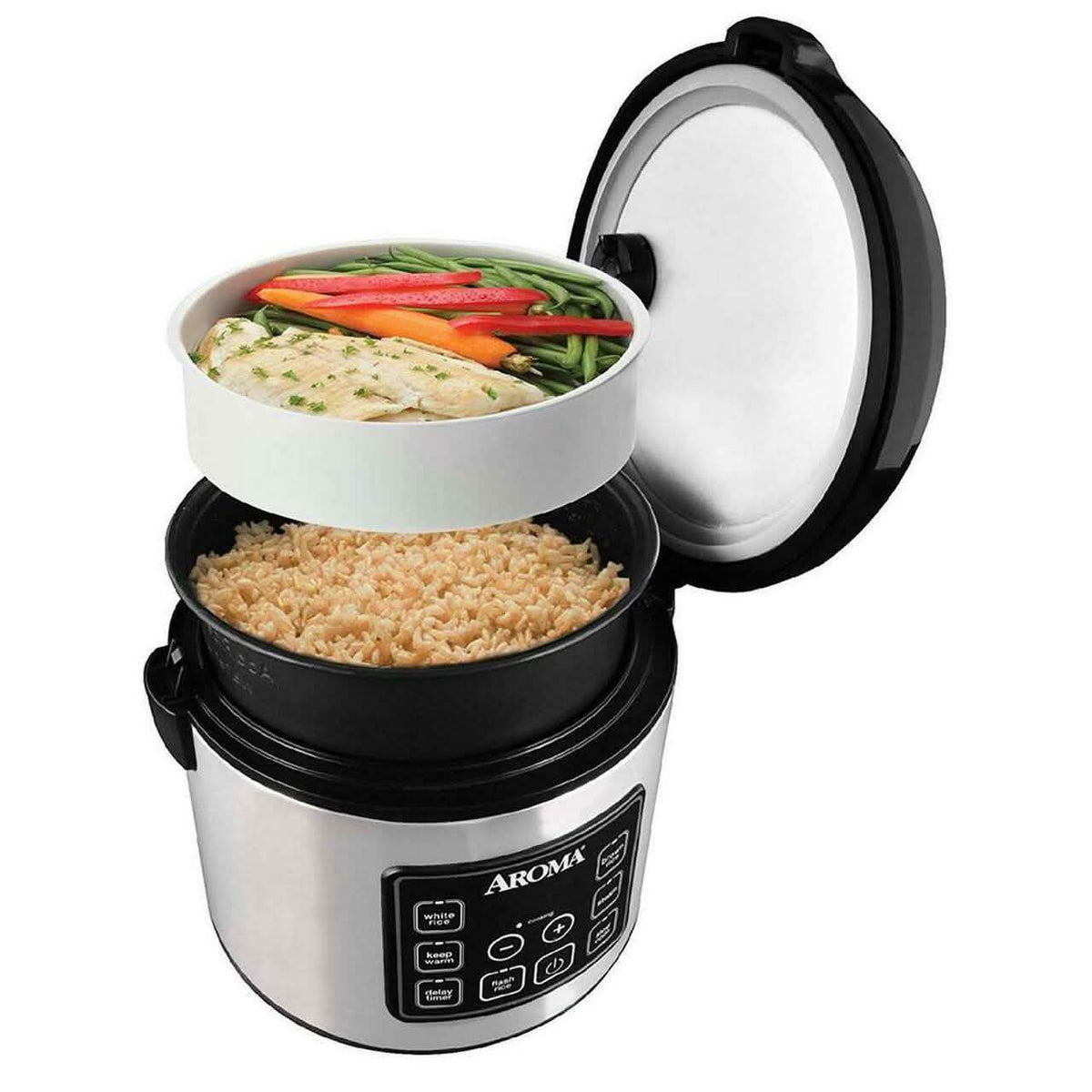 Aroma 20-Cup Digital Rice Cooker and Food Steamer (Refurbished)