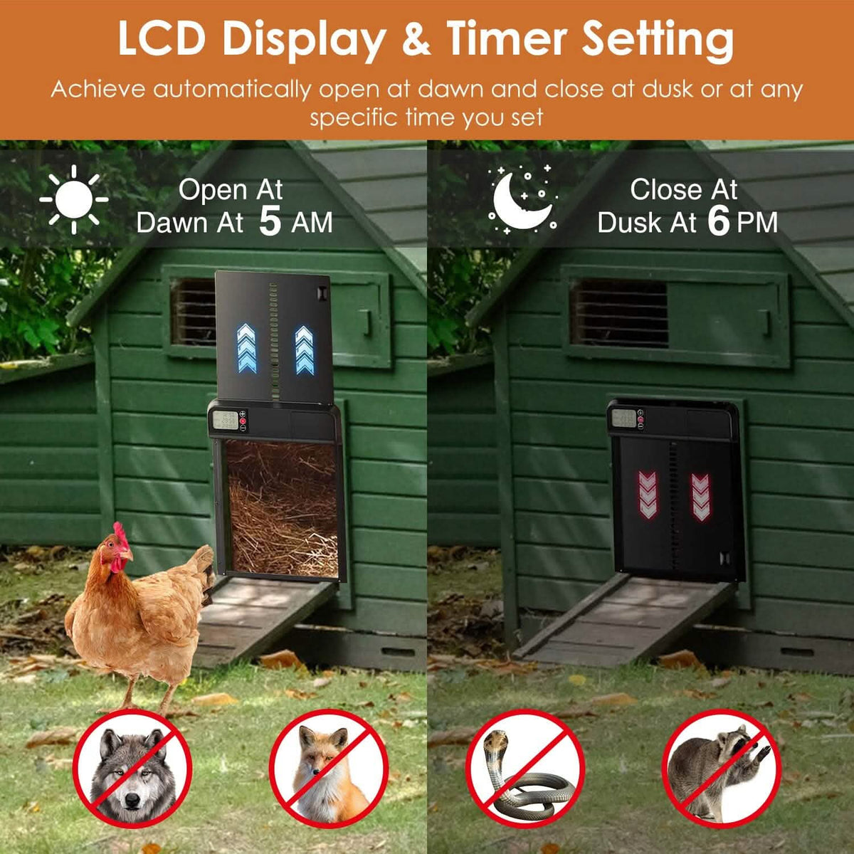 Automatic Chicken Coop Door with Timer Setting