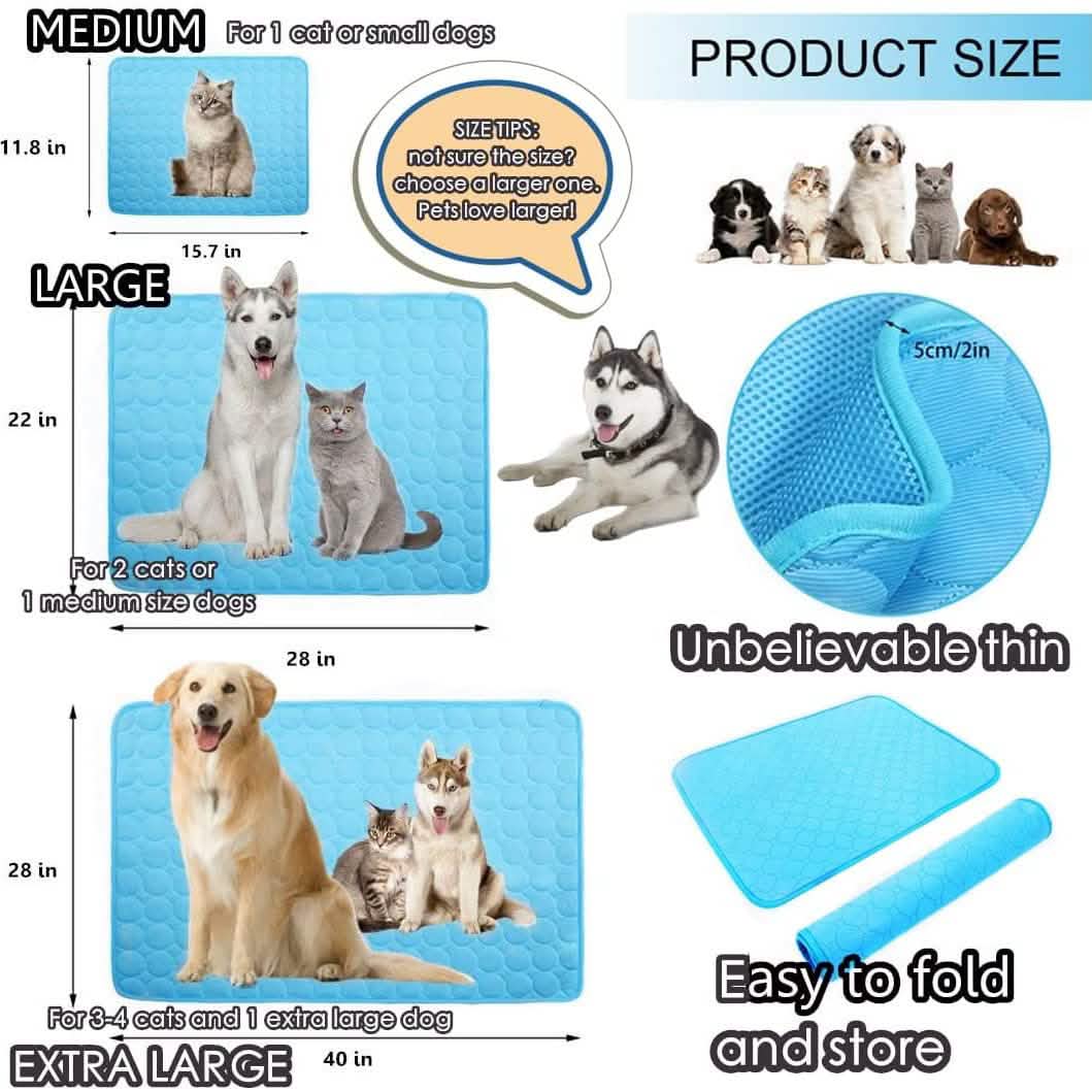 Automatic Cooling Dog Mat Washable Pet Sleeping Blanket Mat