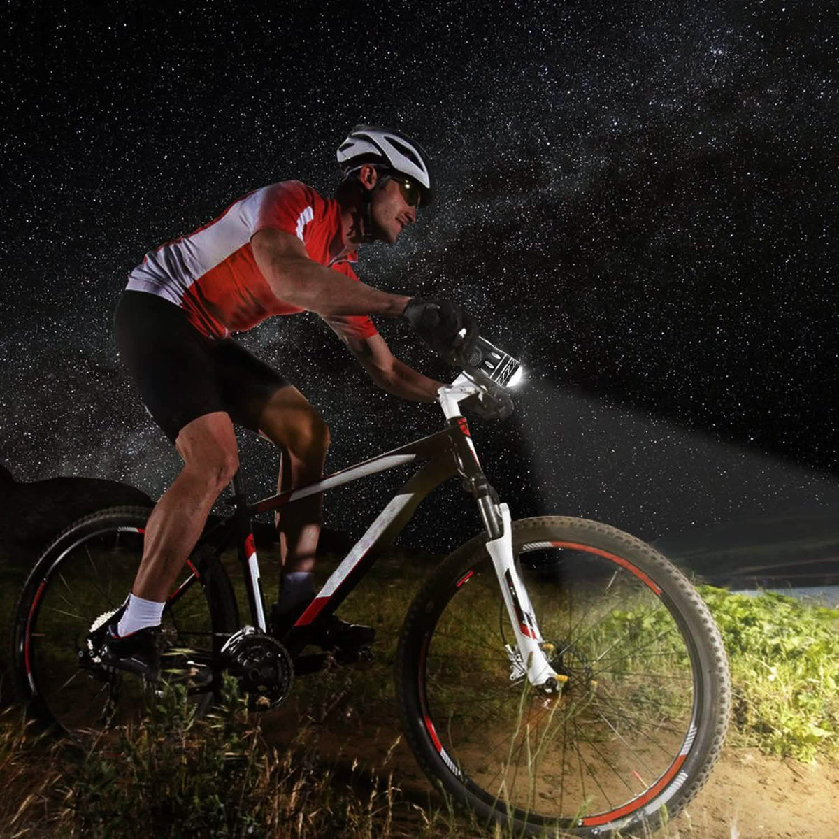 Bike Headlight USB Rechargeable with Bracket