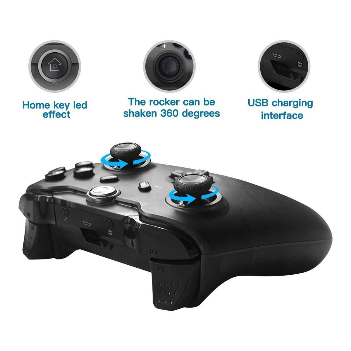 Black Bluetooth Wireless Controller for Nintendo Switch