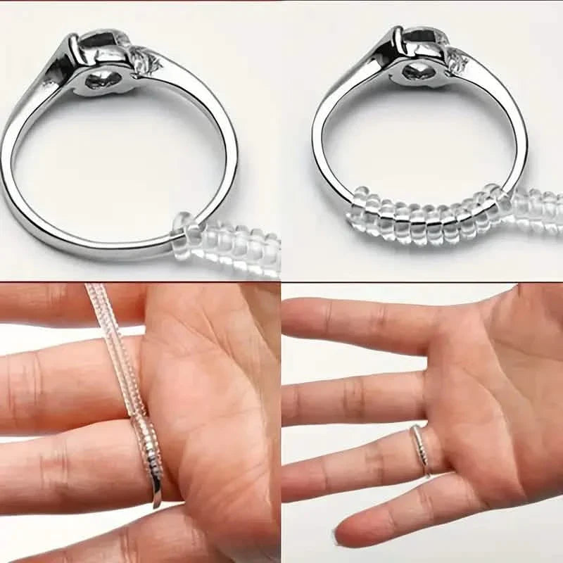 4-Piece Set: Invisible Silicone Ring Size Adjusters – Unisex, Flexible, Minimalist