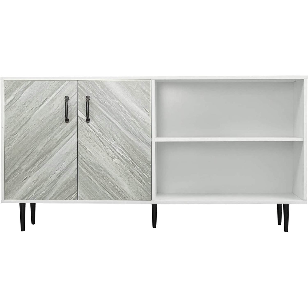 Cabinet with 2-Doors and 3-Open Shelves