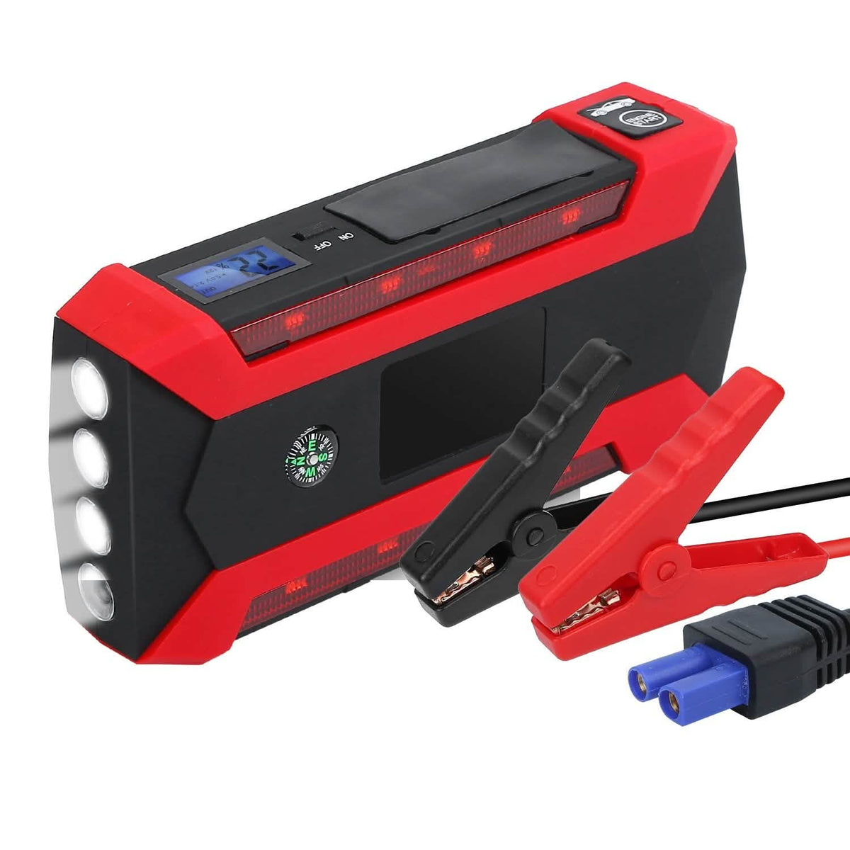 Car Jump Starter Booster with LCD Screen 4 Modes LED Flashlight