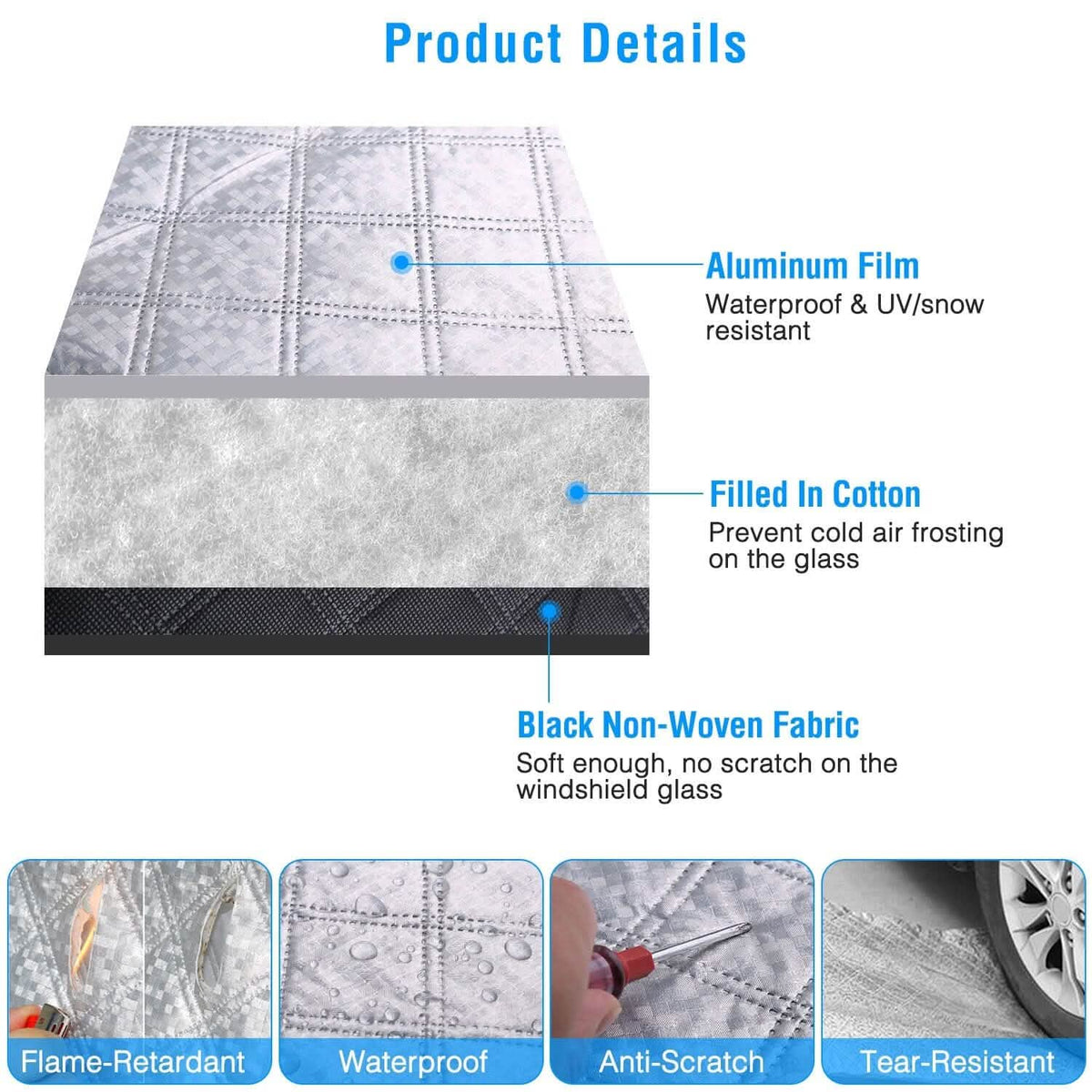 Car Windshield Snow Cover Windproof Magnetic Car Windscreen Cover