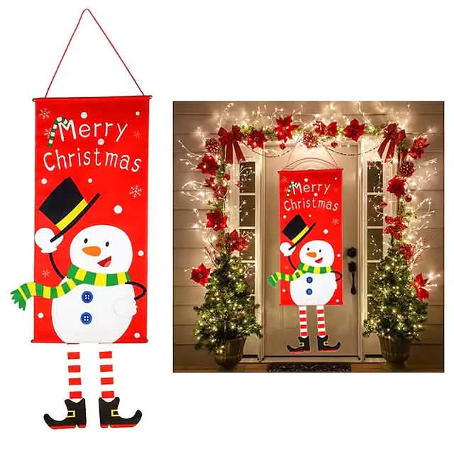 Christmas Door Hanging Flag Decor