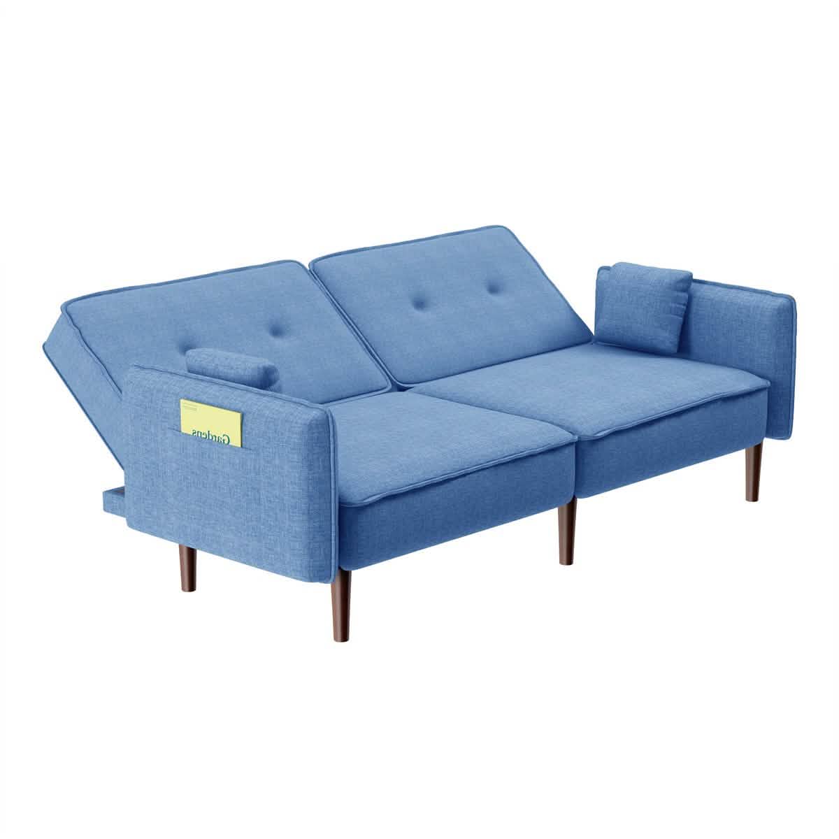 Convertible Futon Sofa Bed with 2 Pillows