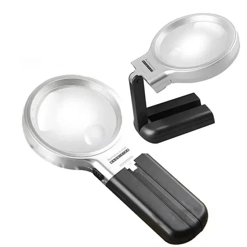 Desktop Handheld Magnifier Two-way Magnifying Mirror Foldable